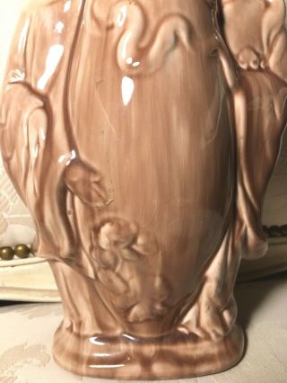 Vintage HEDI SCHOOP Asian Figural Ceramic Vase Tan Beige 50s Klein Co Retro 3