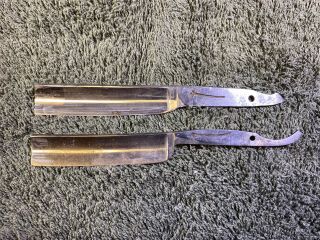 Two Vintage Straight Razors - Blades Only - As Found - No Chips Or Cracks