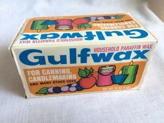 Vintage Gulfwax Household Paraffin Wax 1 Pound Box 1986 Made In Usa