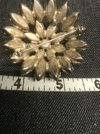 Vintage Rhinestone and Art Glass Stones Brooch Pin Round Clear.  Item 2 3