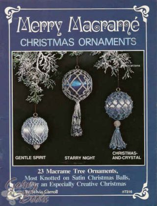 Merry Macrame Christmas Ornaments Sylvia Carroll Vintage Patterns Plaid 7316