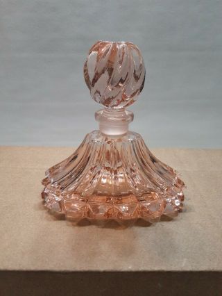 Vintage Victoria Secret Pink Glass Perfume Bottle With Stopper