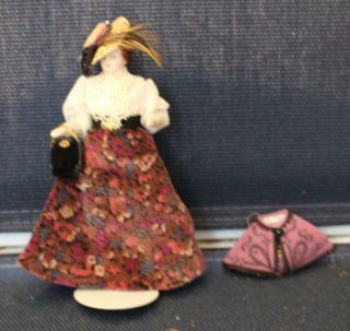 Vintage Style Dollhouse Miniature Bisque Victorian Lady Doll 5 - 3/4 "