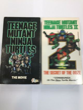Ninga Turtles Vhs Vintage Orginal 1 And 2 The Movie & The Secret Of The Ooze
