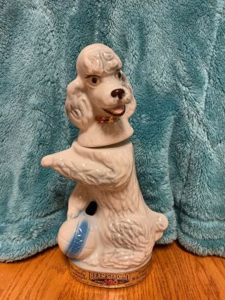 Dog Lovers Vintage Penny The White Poodle 1970 Beam Trophy Decanter Vgc