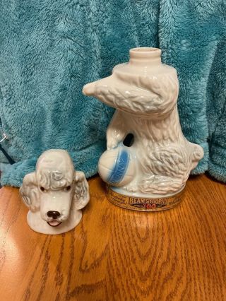 DOG LOVERS VINTAGE PENNY THE WHITE POODLE 1970 BEAM TROPHY DECANTER VGC 2