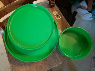 10 Piece Vintage Heller by Massimo Vignelli Green Plates Bowls 2