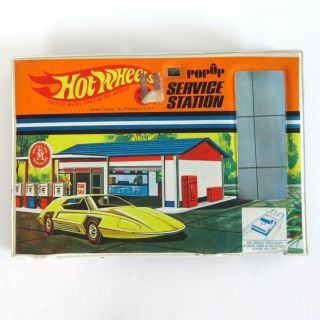 Vtg 1967 Hot Wheels Pop Up Service Station