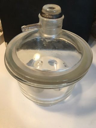 Vintage Pyrex Lab Glassware Vacuum Desiccator With Lid & Insert