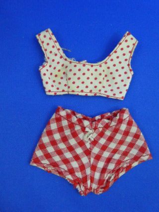 Early Vintage Barbie - Francie Red And White Swimsuit 1140 Vgc