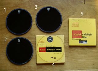 1x Vintage Kodak Round Safe Light Filter Type Oc & Wratten 5 1/2 "