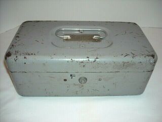 Vintage Metal Lit - Ning Products Co Cash Money Box Coin Compartment Tray Model 2k