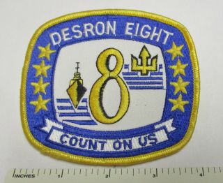 Us Navy Destroyer Ship Squadron Desron 8 Patch Vintage