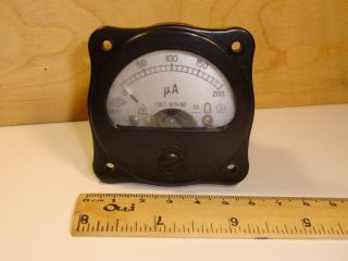 200 Ua Vintage Analog Panel Meter 200 Microamp Ammeter