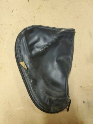 Vtg Browning Gun Pistol Bag Soft Case Black Faux Leather & Red Felt Lined (dd)