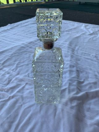 Vintage Pressed Glass Liquor Decanter