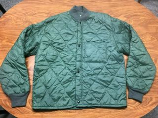 Mens Vintage Vietnam Era Cwu - 9/p Green Quilted Air Force Jacket Size Medium