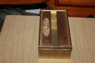 Vintage Ormolu Tissue Box Holder Gold Metal Flower Scrolls Vanity Box 3