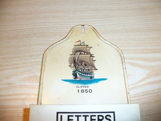 Clipper,  Claremont,  Santa Maria Vintage Metal Letter / Memo Holder Sailing ships 3