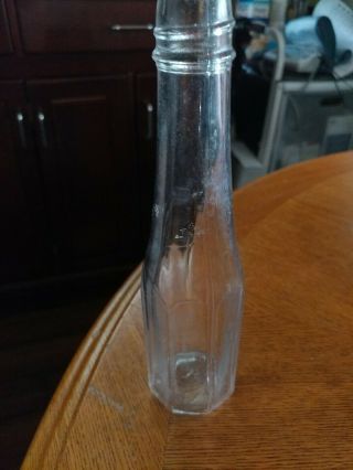 Vintage Hj Heinz Ketchup Bottle 162 Pat.  Pending Octagon 8oz.  Clear Glass