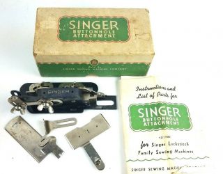 Vintage Singer Buttonhole Attachment 121795 Lock Stitch Sewing Machine W Parts