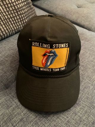 Authentic Vintage Rolling Stones 1989 Steel Wheels Tour Baseball Snap - Back Hat