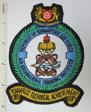 Republic Of Singapore Air Force Patch Air Engineering Institute Vintage