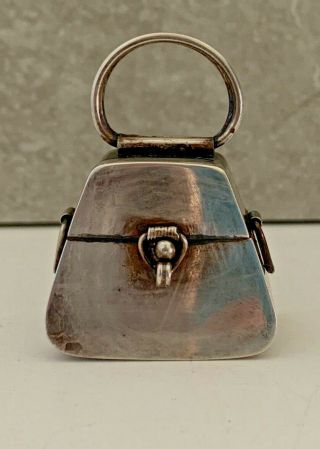 Vintage Sterling Silver Pill Or Trinket Box Pendant Purse Mexico 925