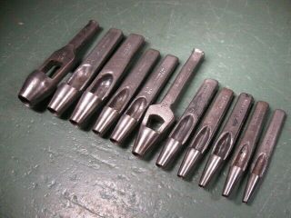 Old Vintage Tools Leather Punches Group Osborne