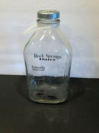 Vintage Rock Springs Dairy Products 1/2 Gallon Glass Milk Bottle Wildersville Tn