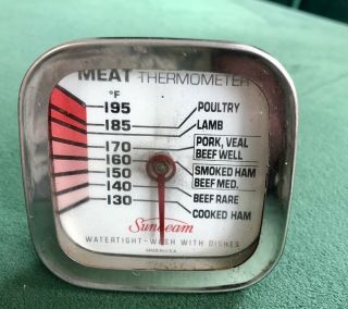 Vintage Sunbeam Meat Thermometer Watertight Wash With Dishes