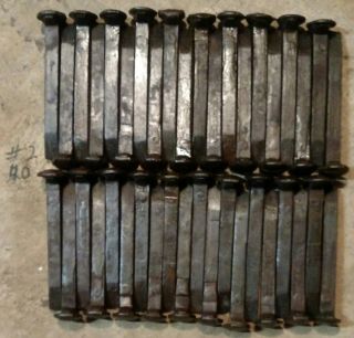 40 Vintage Railroad Spikes,  Mostly Hc Brushed,  Oiled,  6 1/2 " Weld,  Knifes