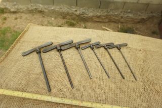 Lof Of 6 Vintage Allen T - Handle Hex Wrench 1/4 ",  5/16 ",  5/32 ,  1/8  W/ Set Screw