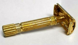 Vintage Gillette Gold Tone Aristocrat Safety Razor