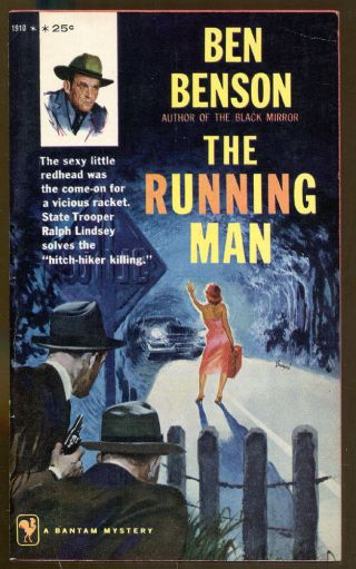 The Running Man By Ben Benson - Vintage Bantam Pb - 1959 - Ralph Lindsey Mystery