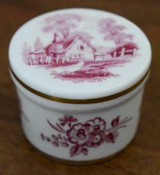Lovely Vintage Spode England Fine Bone China Farmhouse Countryside Trinket Box