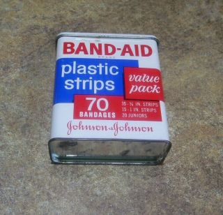 Vintage Johnson & Johnson Metal Band - Aid Tin,  Value Pack