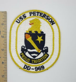 Uss Peterson Dd - 969 Us Navy Ship Patch Vintage