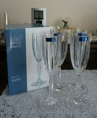 Vintage Marquis By Waterford Omega Set Of 4 Flutes,  Germany