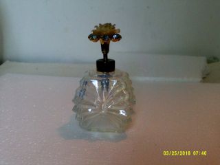 Vintage Opalescent Perfume Bottle Marked France 4 1/2 "