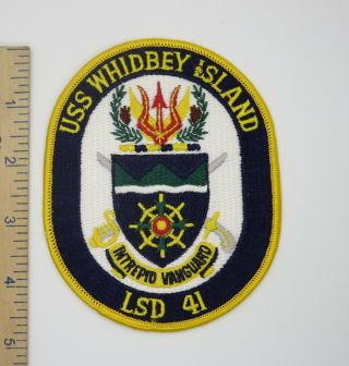 Uss Whidbey Island Lsd - 41 Us Navy Ship Patch Vintage