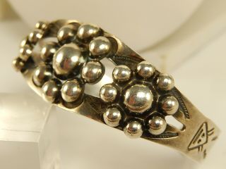 Wide Sterling Vintage Cuff Bangle Bracelet 6 3/4 " Heavy 21 Grams Flower