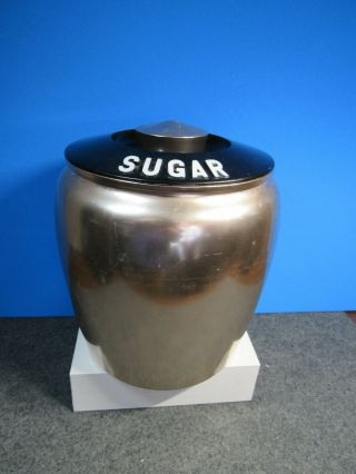 Kromex Vintage Aluminum Sugar Canister Coppertone With Lid