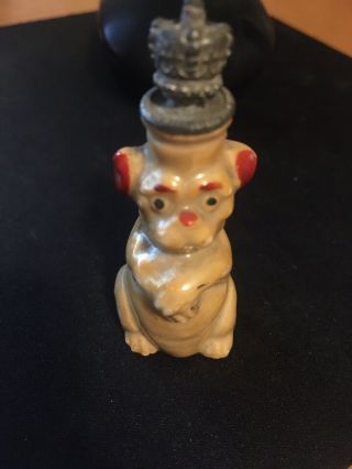 Vintage German Crown Top Dog Miniature Perfume Bottle