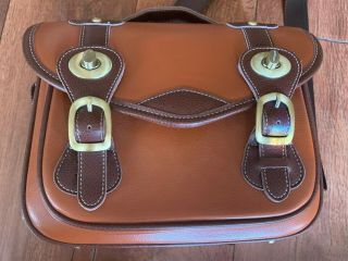 Vintage Look Two - Tone Leather Camera Bag With Removable Insert