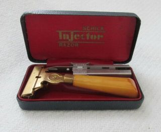 Vintage Schick Injector Razor Butterscotch Bakelite Handle