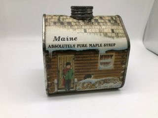 Vintage 1984 Maple Syrup Log Cabin Tin