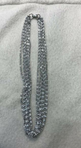 Vintage " Sarah Coventry " Necklace,  Silver Tone Multi Strand Metal Necklace