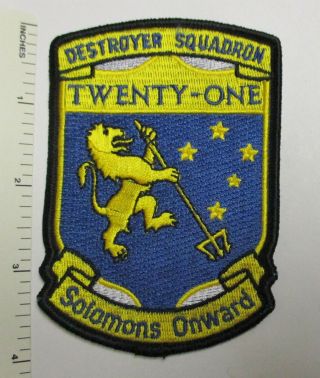 Us Navy Destroyer Ship Squadron Desron 21 Patch Vintage (merrowed)