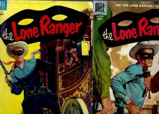 3 Vintage 10 Cent Western Comic - The Lone Ranger 82,  83 & 100 In Vg